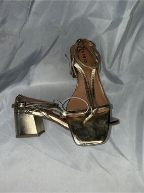torrid Metallic Gold Block Heel Sandals